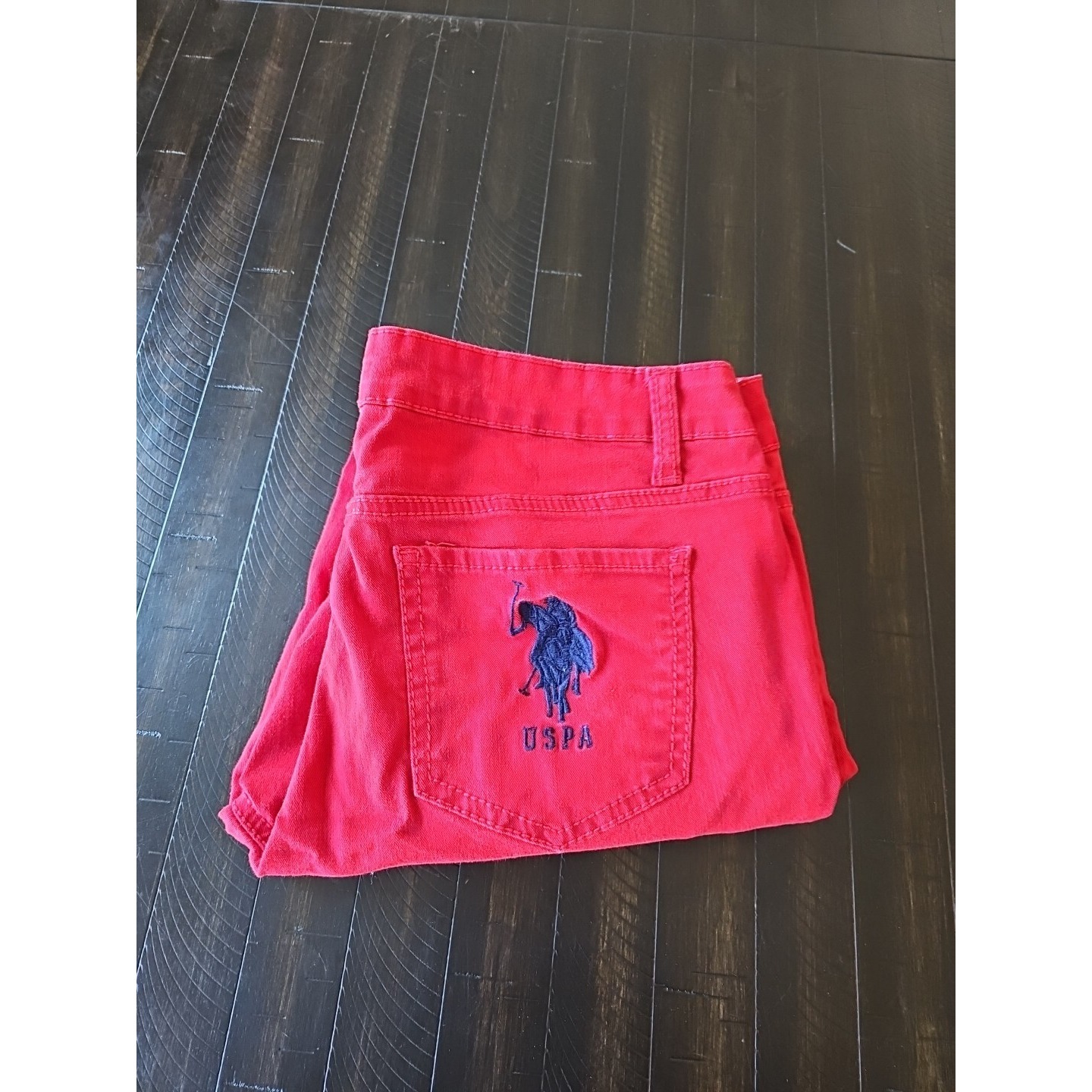 U.S Polo Assn Red Pants Womens 11/12 Regular Pony Logo Embroidery Pocket 32x30